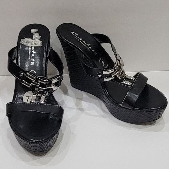 Nwt Black platform wedge sz 7.5 - Picture 1 of 8